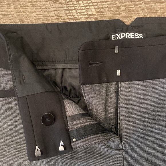 Express Columnist Barely Boot Color Block Trouser Pant Black Gray Size 4 - Picture 5 of 11
